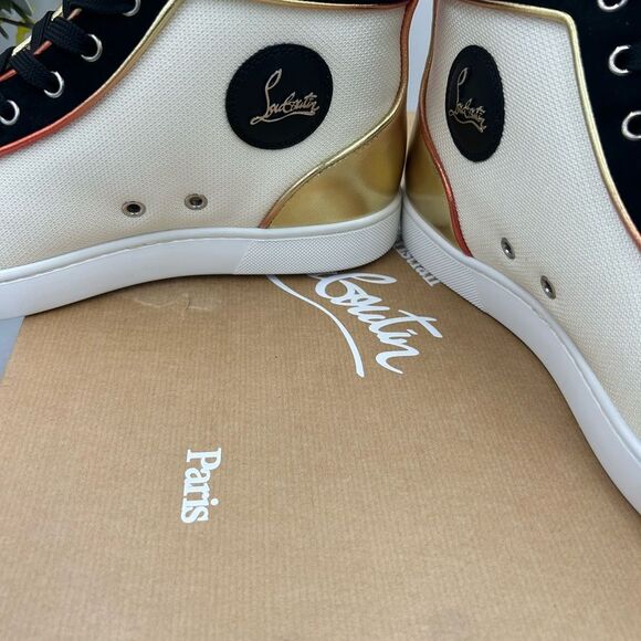 Men's Christian Louboutin SB 22 high top sneakers size 43.5 made in Italy - Picture 9 of 12